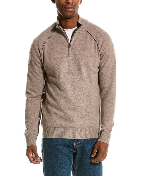 Naadam Wool & Cashmere-Blend 1/4-Zip Mock Sweater Men's Brown S