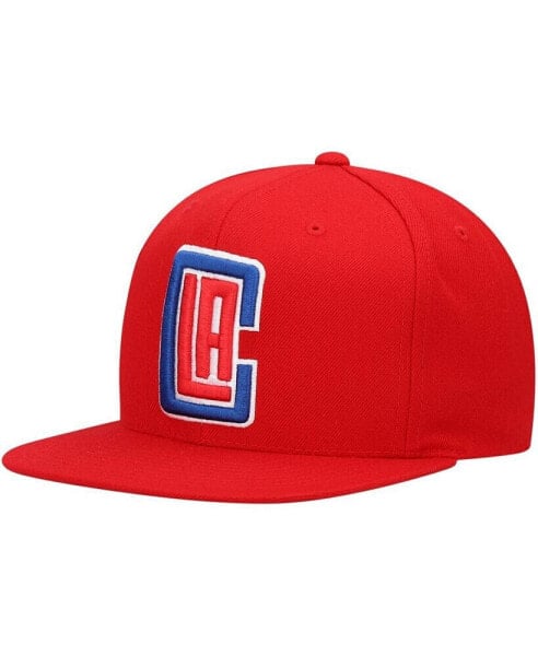 Men's Red La Clippers Team Ground Snapback Hat