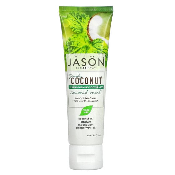 Зубная паста укрепляющая Jason Simply Coconut, с мятой и кокосом, 119 г