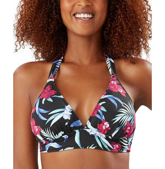 Tommy Bahama 282454 Midnight Orchid Halter Bikini Top Swimsuit, Size X-Small