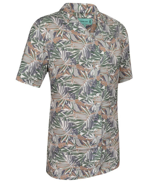 Mens Casual Button-Down Hawaiian Shirt - Short Sleeve