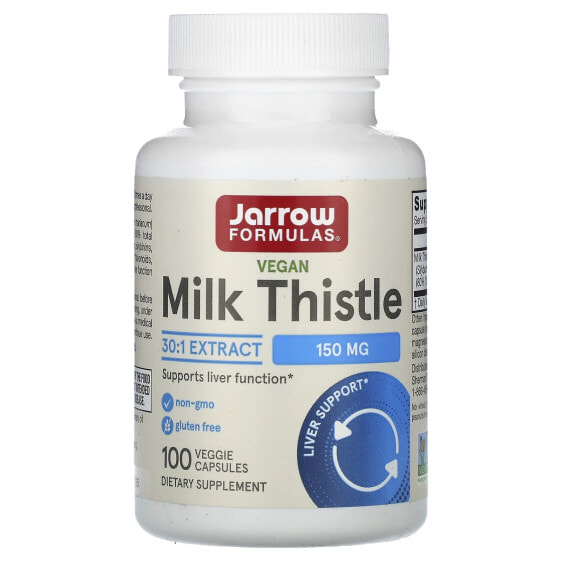 Витамины для печени Jarrow Formulas Vegan Milk Thistle, 150 мг, 100 веганских капсул
