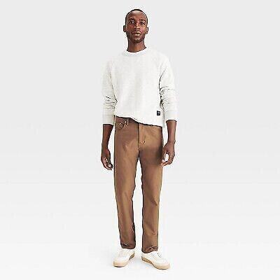 Dockers Men's Straight-Fit Comfort Knit Jean-Cut Pants - Brown 34x29