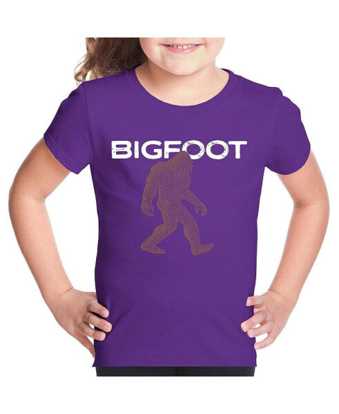Child Bigfoot - Girl's Word Art T-Shirt