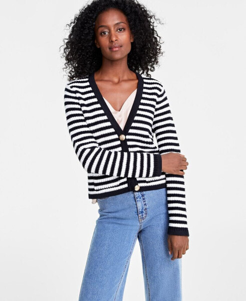 Women's V-Neck Patch-Pocket Cardigan, Created for Macy's