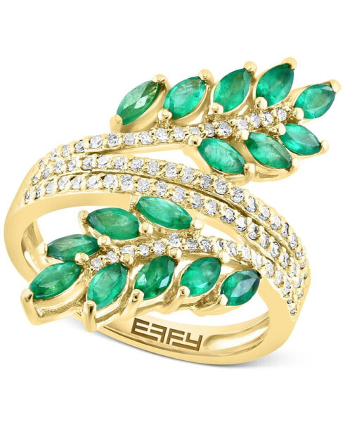 EFFY® Emerald (1-1/2 ct. t.w.) & Diamond (1/3 ct. t.w.) Vine Ring in 14k Gold