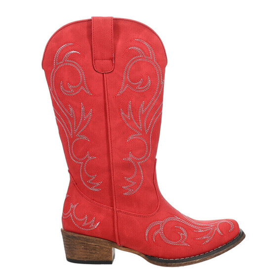 Roper Riley Embroidery Snip Toe Cowboy Womens Red Casual Boots 09-021-1566-3400