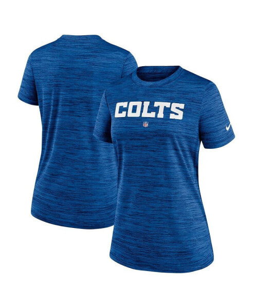 Women's Royal Indianapolis Colts Sideline Velocity Performance T-shirt