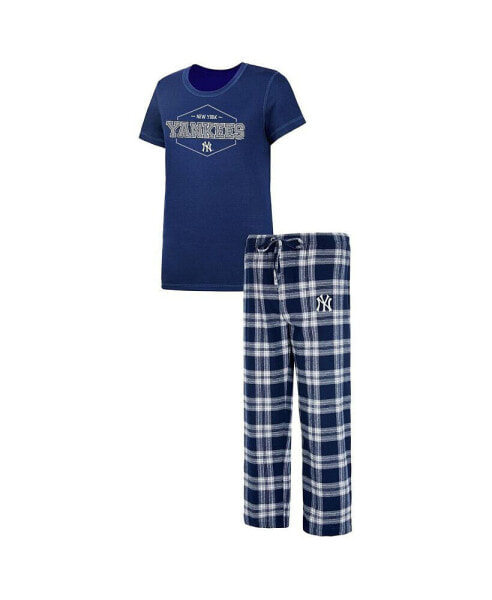 Пижама женская Concepts Sport Нью-Йорк Янки темно-синяя и серая Бэджечный Набор