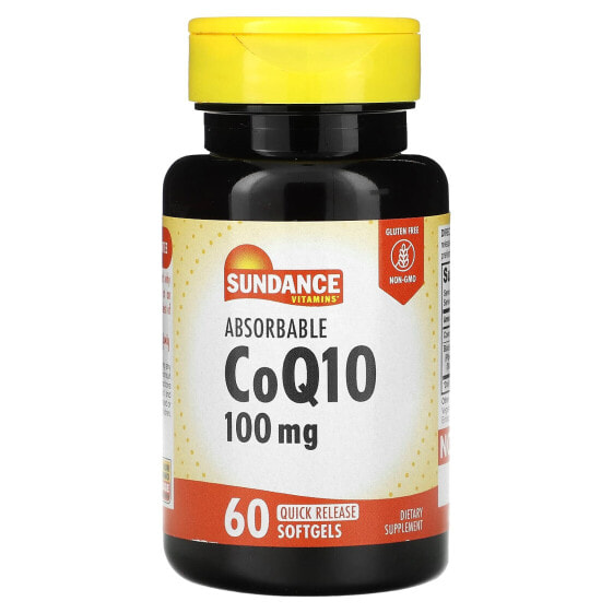 БАД антиоксидант Sundance Vitamins CoQ10, 100 мг, 60 капсул быстрого высвобождения