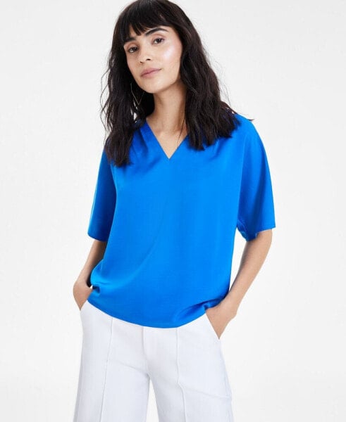 Women's V-Neck Dolman-Sleeve Top, Created for Macy's