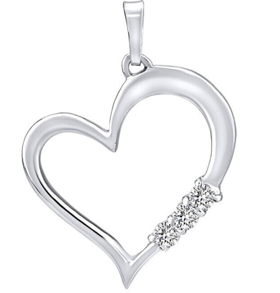 Silver Heart pendant with clear Swarovski SILVEGO11580w