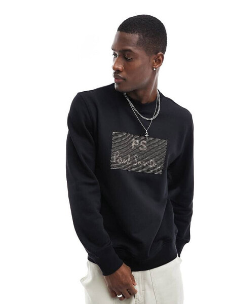 PS Paul Smith embroid chest logo sweatshirt in black