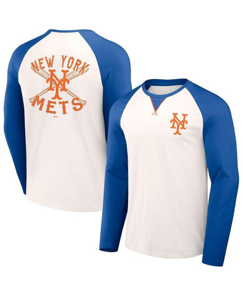 Men's Darius Rucker Collection by White, Royal Distressed New York Mets Team Color Raglan T-shirt