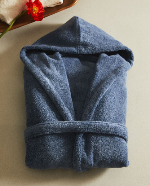 Extra soft hooded bathrobe