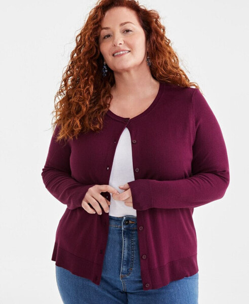 Women's Button-Up Cardigan, PP-4X, Created for Macy's