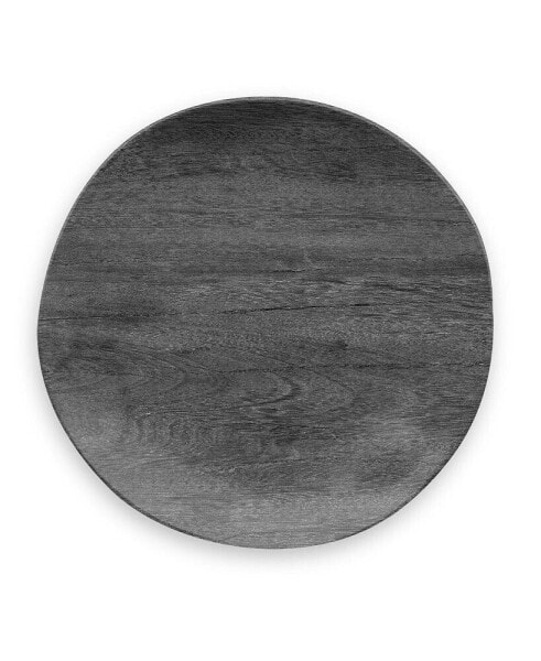 Faux Real Blackened Wood Dinner, 10.5" Set of 6
