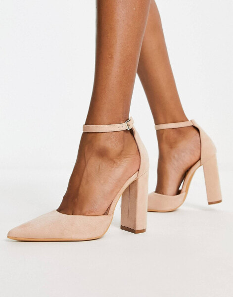 Truffle Collection block heel shoes in beige