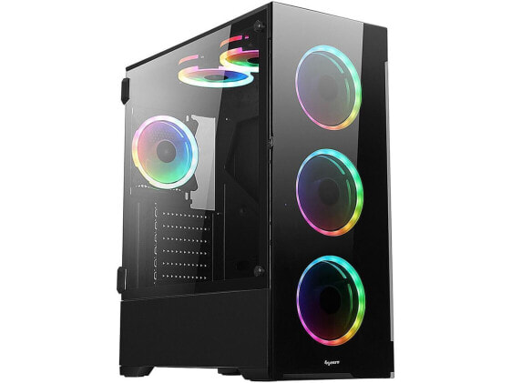 Bgears b-Voguish-RGB Black Steel / Tempered Glass ATX Mid Tower Computer Case wi