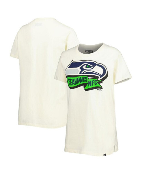 Women's Cream Seattle Seahawks Chrome Sideline T-shirt
