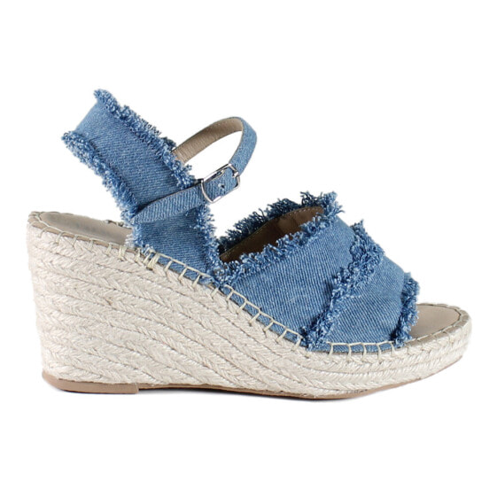 Diba True Grants Ville Espadrille Wedge Womens Blue Casual Sandals 50637-400