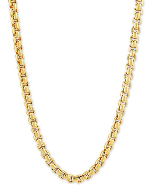 Macy's rounded Box Link 24" Chain Necklace in 18k Gold-Plated Sterling Silver