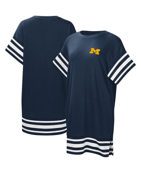 Women's Navy Michigan Wolverines Cascade T-shirt Dress