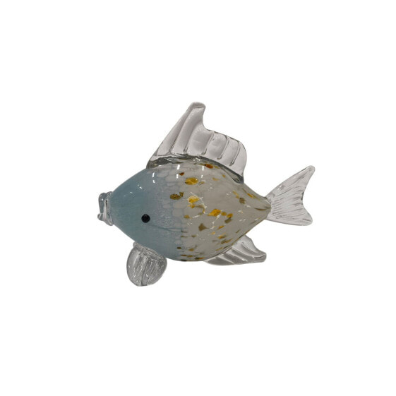 Decorative Figure Romimex Blue Glass Fish 25 x 10 x 20 cm