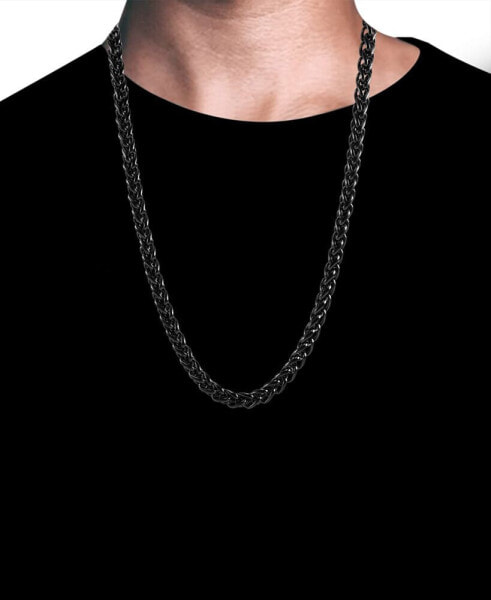 Men's Wheat Link 24" Chain Necklace in Stainless Steel