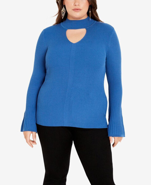 Plus Size Zoe Long Bell Sleeve Sweater