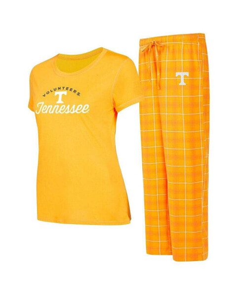 Women's Tennessee Orange, White Tennessee Volunteers Arctic T-shirt and Flannel Pants Sleep Set