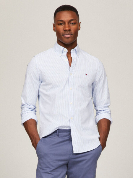 Regular Fit Stripe Stretch Oxford Shirt