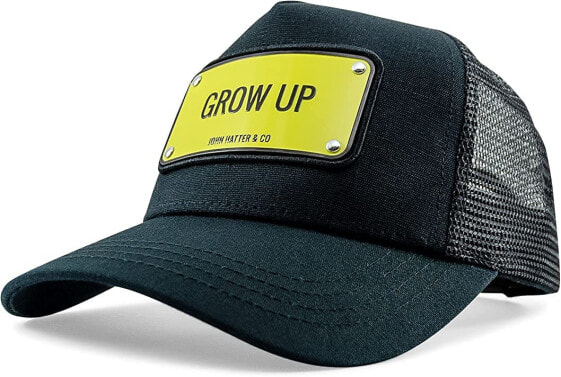 Мужская бейсболка черная с логотипом с сектой John Hatter & Co Grow Up Black Adjustable Hat,Grey