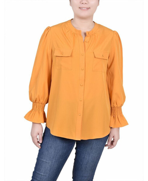 Women's Long Sleeve Y-neck Blouse