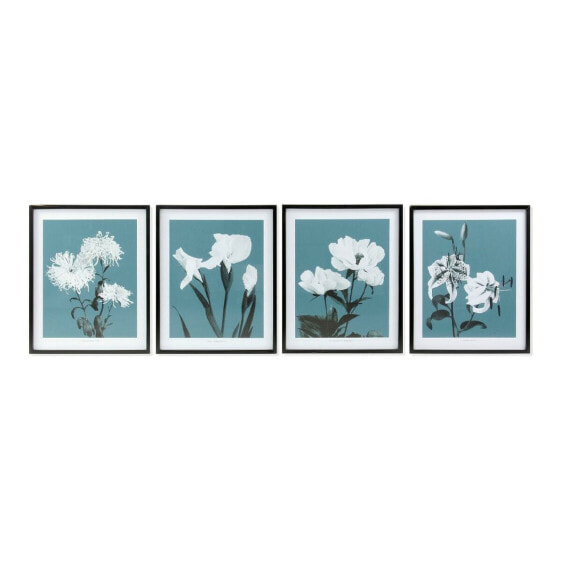 Картина DKD Home Decor Flowers 55 x 2,5 x 70 cm Цветы современный (4 Предметы)