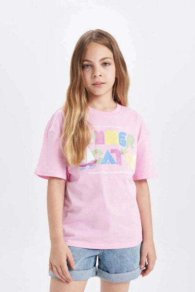 Kız Çocuk T-shirt Pudra C4451a8/pn666