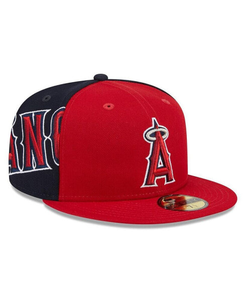 Men's Red/Navy Los Angeles Angels Gameday Sideswipe 59fifty Fitted Hat