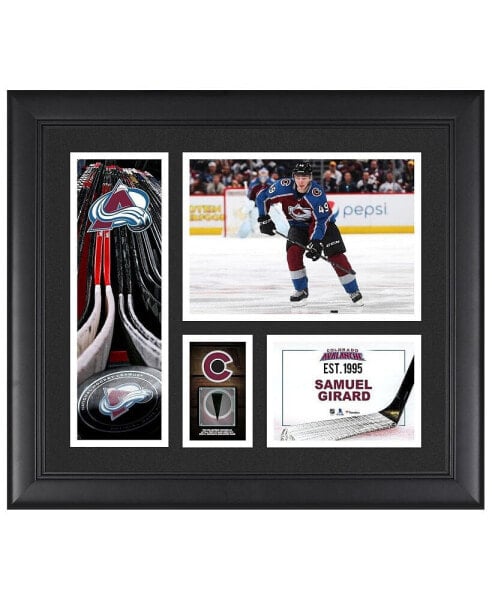 Samuel Girard Colorado Avalanche Framed 15" x 17" Player Collage with a Piece of Game-Used Puck