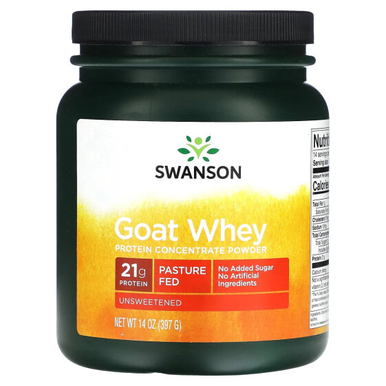 Goat Whey Protein Concentrate Powder, Unsweetened, 14 oz (397 g)