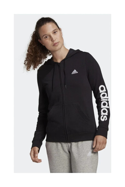 Толстовка Adidas Essentials Logo черная с капюшоном