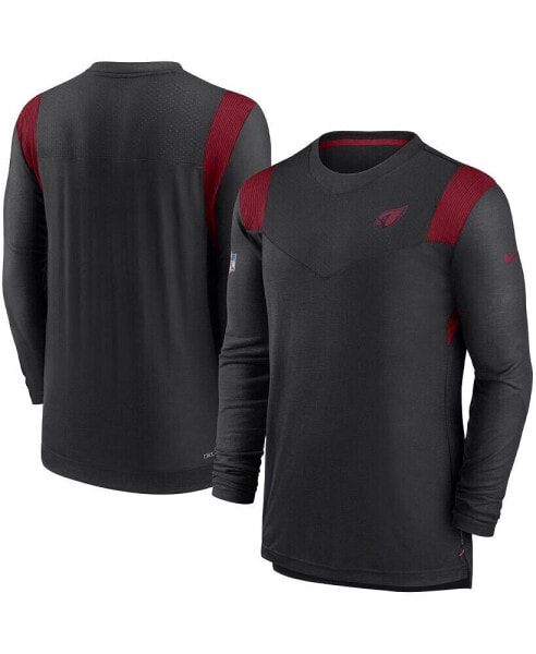 Men's Black Arizona Cardinals Sideline Tonal Logo Performance Player Long Sleeve T-shirt