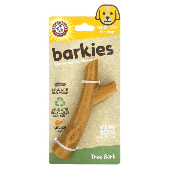 Arm & Hammer, Barkies for Moderate Chewers, стоматологическая игрушка для собак, кора дерева, курица, 1 игрушка