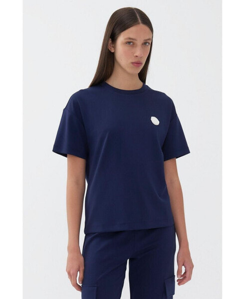 Women's Logo Designed Basic T-shirt