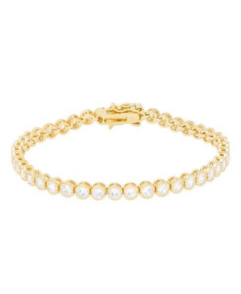 14K Gold Plated Cubic Zirconia Bezel Bracelet