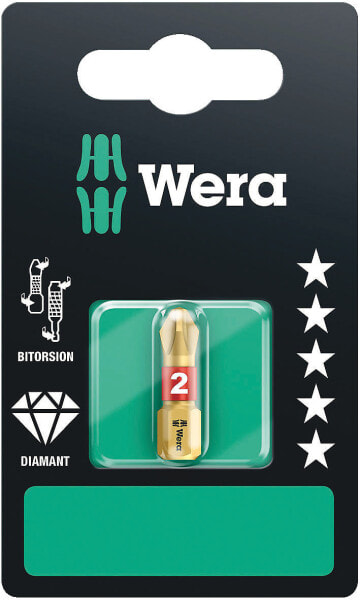 Wera 851/1 BDC SB - 1 pc(s) - Hex (metric),Phillips - 2 mm - 2.5 cm - 25.4 / 4 mm (1 / 4") - Hexagonal