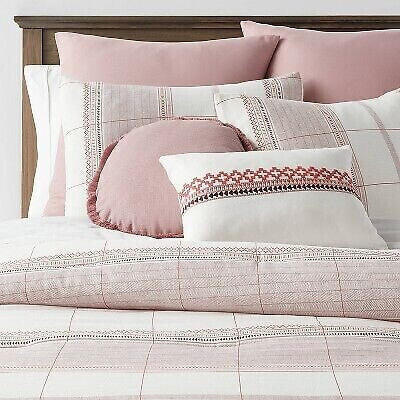 8pc Queen Stripe Boho Comforter Set Mauve - Threshold