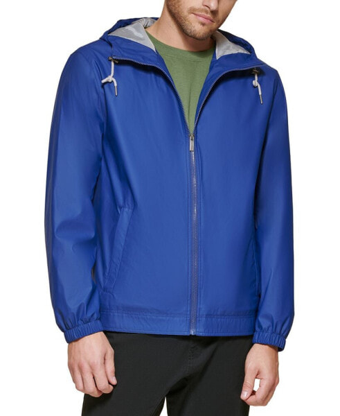 Men's Rubberized Lightweight Hooded Rain Jacket, Created for Macy's