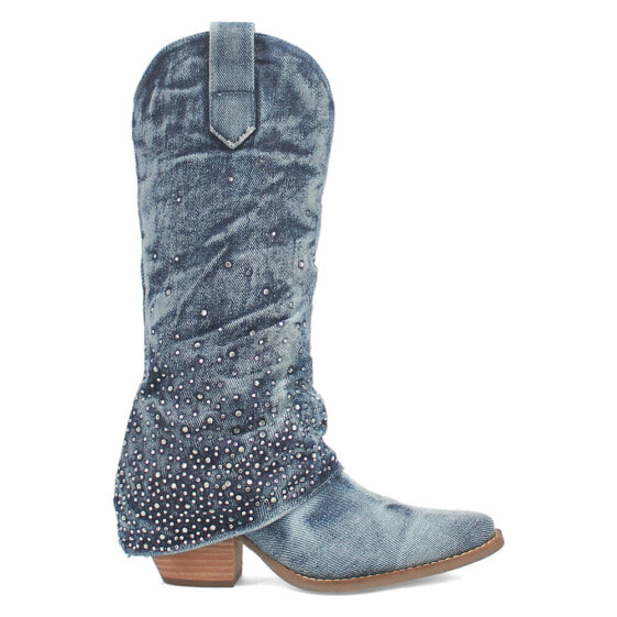 Dingo Eye Candy Rhinestone Snip Toe Cowboy Womens Blue Casual Boots DI177-400