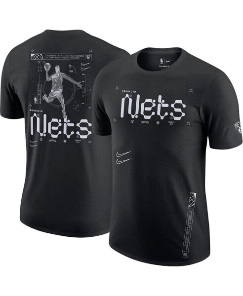 Men's Black Brooklyn Nets Courtside Air Traffic Control Max90 T-shirt