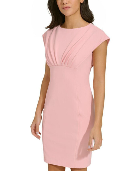 Petite Extended-Shoulder Sheath Dress